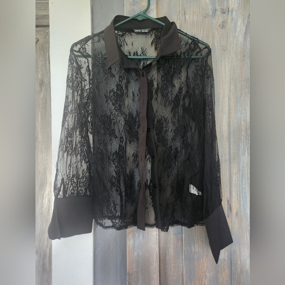 Shein Sheer long sleeve top